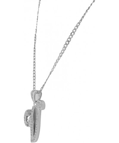 925 Sterling Silver CZ Letter Initial Pendant Necklace Letter "V $28.61 Necklaces