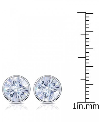 14k Gold Round Moissanite Stud Earrings (1 to 7ct TGW, G-H) Bezel-set, Push-Back Yellow Gold 2.5 carats $223.48 Earrings