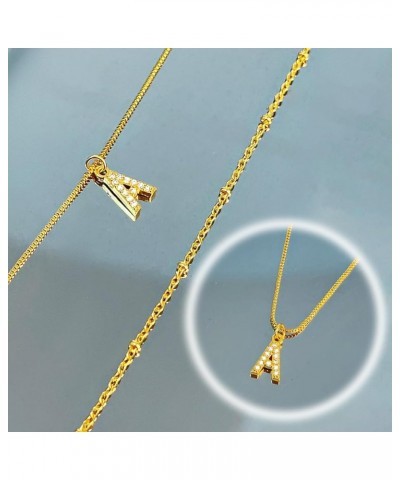 Ninejuize 14K Gold Plated Necklace for Women Initial Necklaces A-Z Letter Necklace Rhinestone Layering Necklaces K $6.95 Neck...