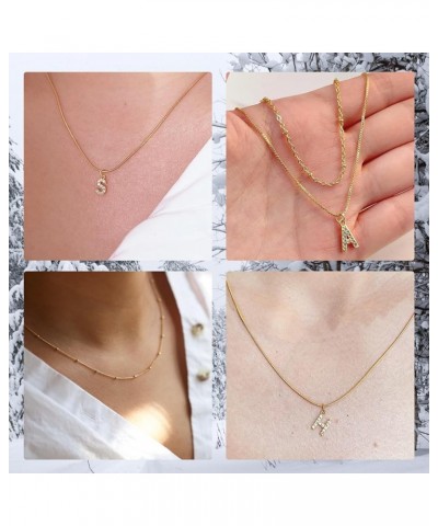 Ninejuize 14K Gold Plated Necklace for Women Initial Necklaces A-Z Letter Necklace Rhinestone Layering Necklaces K $6.95 Neck...