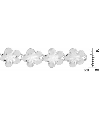 Pretty Casual Plumeria Flower Link .925 Sterling Silver Bracelet $31.19 Bracelets