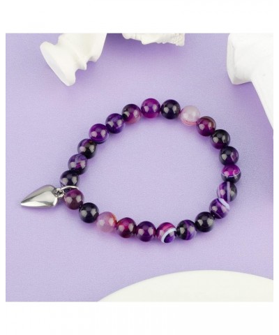 Nanny Mothers Day Gifts, Nanny Bracelet Gifts for Nanny Thank You Gift Purple Agate Beads Nanny Gifts for Mothers Day,Best Na...