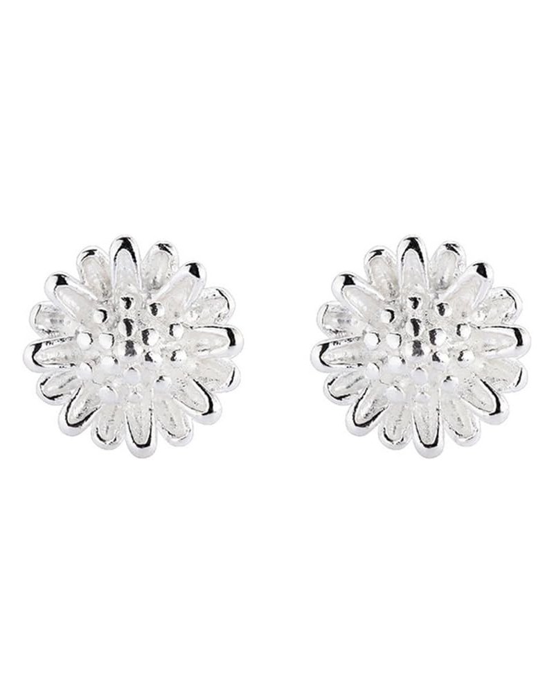 14K Gold Plated Small Daisy Flower Stud Earring Silver $9.43 Earrings