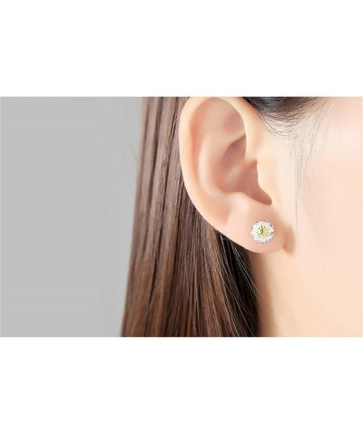 14K Gold Plated Small Daisy Flower Stud Earring Silver $9.43 Earrings