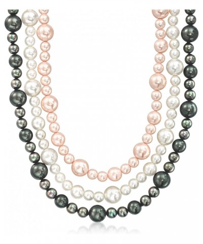 6-10mm Multicolored Shell Pearl 3-Strand Necklace With Sterling Silver. 18 inches $37.80 Necklaces