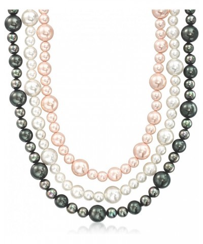 6-10mm Multicolored Shell Pearl 3-Strand Necklace With Sterling Silver. 18 inches $37.80 Necklaces