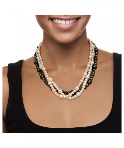 6-10mm Multicolored Shell Pearl 3-Strand Necklace With Sterling Silver. 18 inches $37.80 Necklaces