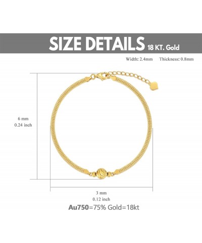 18K Real Gold Bracelets for Women, Delicate Gold Italian Link Chain bracelets Jewelry Anniversary Birthday Gifts for Mom, Wif...