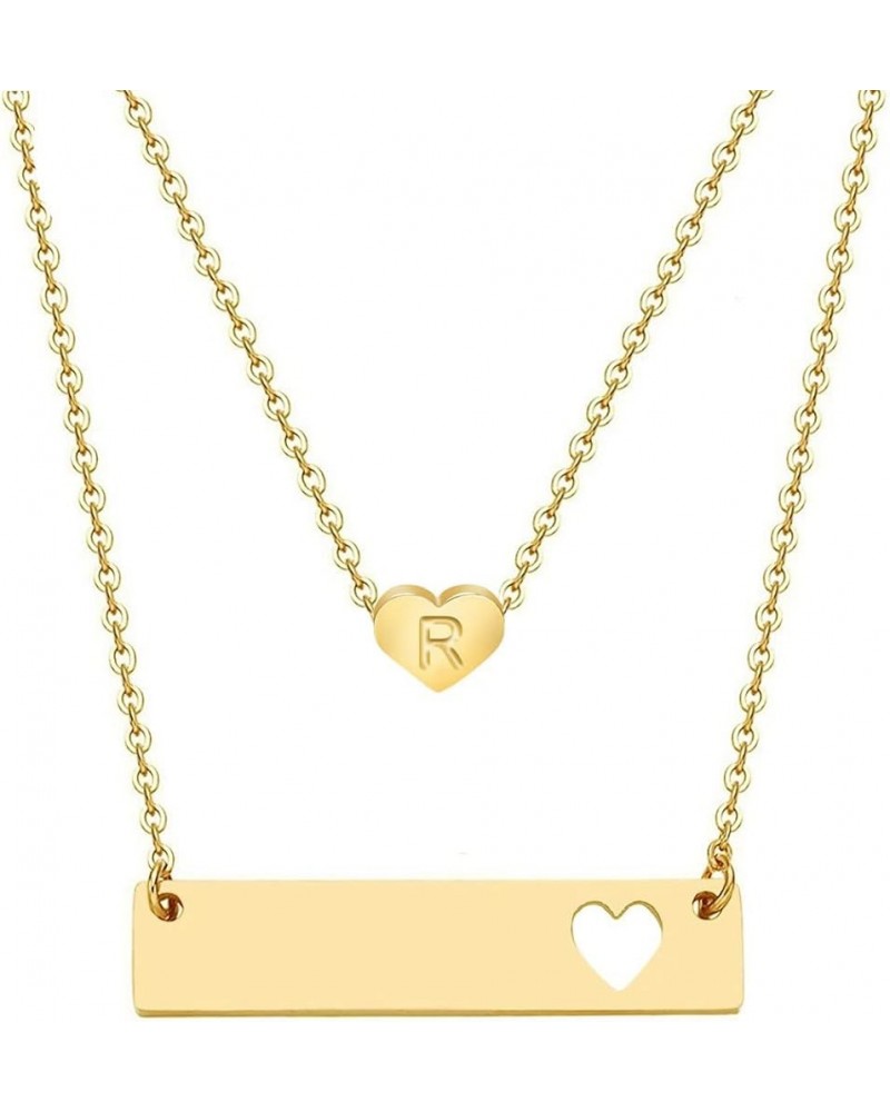 Mother Daughter Necklace Set Initial Heart Necklace Name Necklace Mothers Day Gifts for Mom Daughter Heart-R $9.34 Necklaces