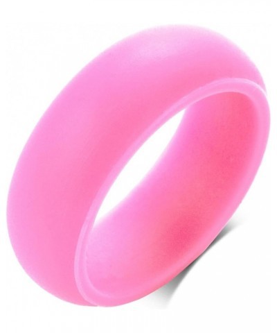 BFF Friendship Silicone Couple Rings Pinky Promise Matching Ring Set for Him Her 8MM Black Breathable Silicone Rubber Dome Ri...