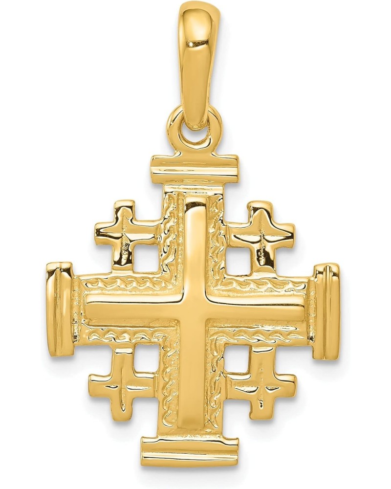 10K Yellow Gold Jerusalem Cross Pendant Charm (30mm x 24mm) $86.95 Pendants