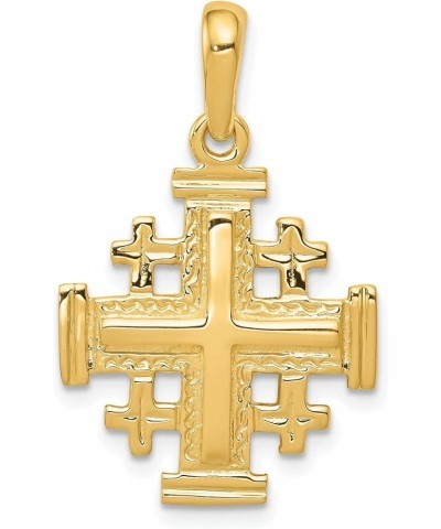 10K Yellow Gold Jerusalem Cross Pendant Charm (30mm x 24mm) $86.95 Pendants