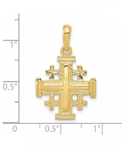 10K Yellow Gold Jerusalem Cross Pendant Charm (30mm x 24mm) $86.95 Pendants