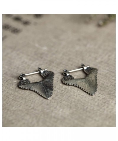 925 Sterling Silver Earrings Women's Vintage Accessories Large Version of Exaggerated Zigzag Shark Teeth Studs Personality Fa...