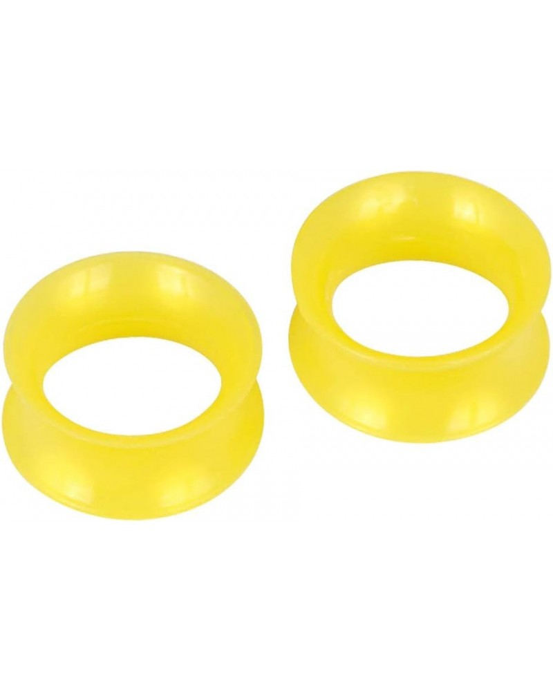 2 PC Extra Soft Silicone Flexible Ear Skin Tunnels Plugs Expanders Gauges Hollow Body Piercing 8G-25mm Yellow 14mm(9/16") $6....