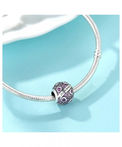 925 Sterling Silver Birthstone Charm Bead for Charm Bracelets and Necklaces with 5A Cubic Zirconia Love Heart Birthday Mother...