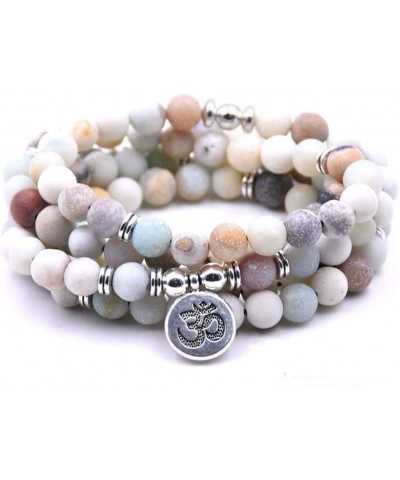 Lotus, OM, Buddha, Tree of Life, Evil Eye, Moon Charm 108 Mala Beads Amazonite Meditation Bracelet Necklace OM $8.66 Bracelets