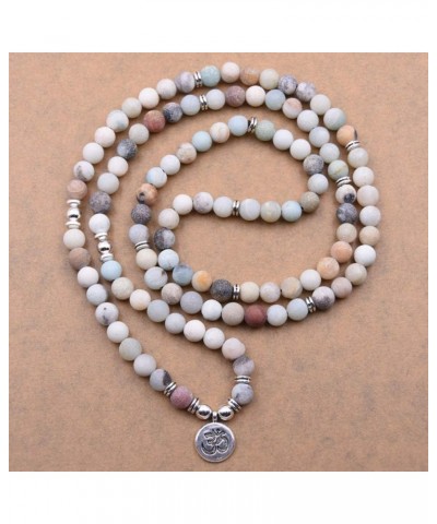 Lotus, OM, Buddha, Tree of Life, Evil Eye, Moon Charm 108 Mala Beads Amazonite Meditation Bracelet Necklace OM $8.66 Bracelets