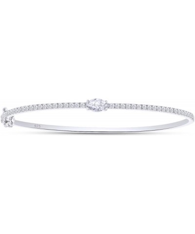 1 1/3 To 1 2/3 CT Marquise & Round Cut Lab Created Moissanite Diamond Tennis Bangl Bracelet For Women In 14K Gold Over Sterli...