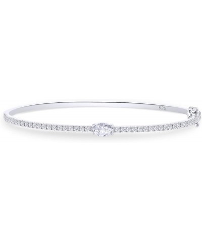 1 1/3 To 1 2/3 CT Marquise & Round Cut Lab Created Moissanite Diamond Tennis Bangl Bracelet For Women In 14K Gold Over Sterli...