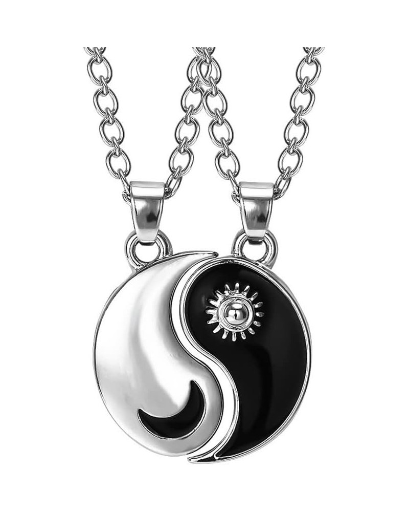 Yin Yang Matching Necklace Best Friend Sun Moon Tai Chi Pendant Necklace for Women Men Couple Jewelry 3 $7.50 Necklaces