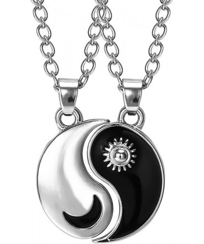 Yin Yang Matching Necklace Best Friend Sun Moon Tai Chi Pendant Necklace for Women Men Couple Jewelry 3 $7.50 Necklaces