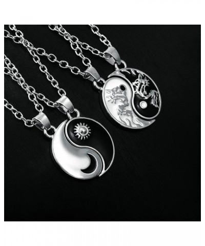 Yin Yang Matching Necklace Best Friend Sun Moon Tai Chi Pendant Necklace for Women Men Couple Jewelry 3 $7.50 Necklaces