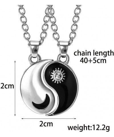 Yin Yang Matching Necklace Best Friend Sun Moon Tai Chi Pendant Necklace for Women Men Couple Jewelry 3 $7.50 Necklaces