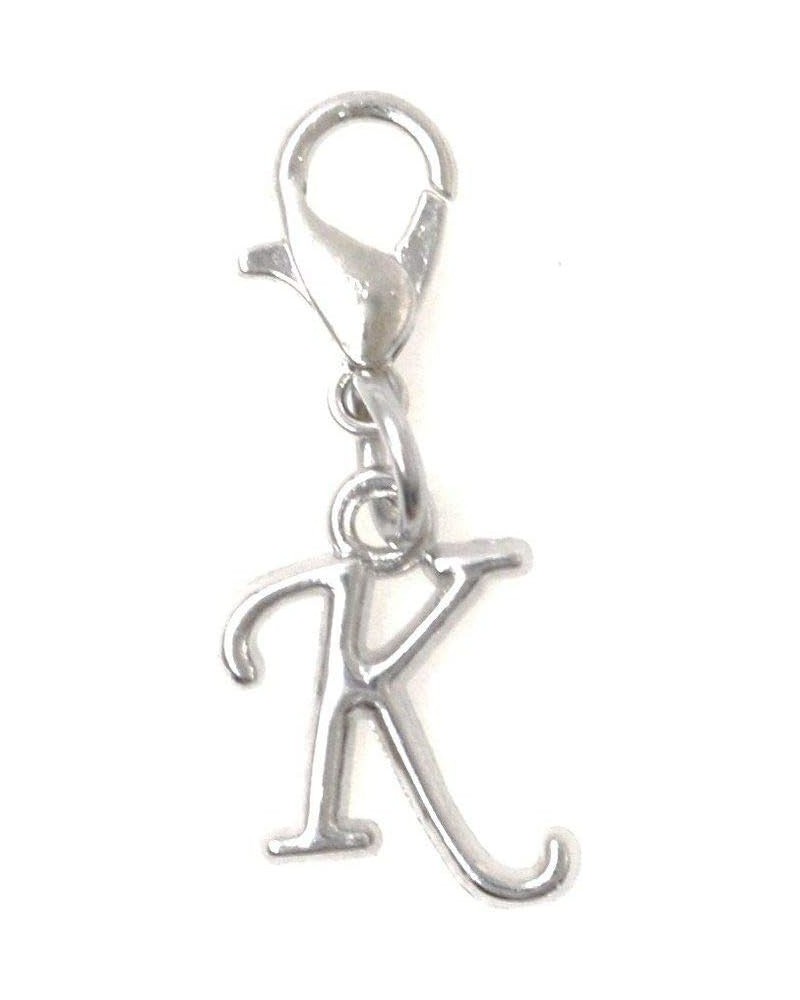 Letter, 26 Letter Options A-Z, Initial Stainless Steel Clasp Clip on Charm Letter K $7.64 Bracelets