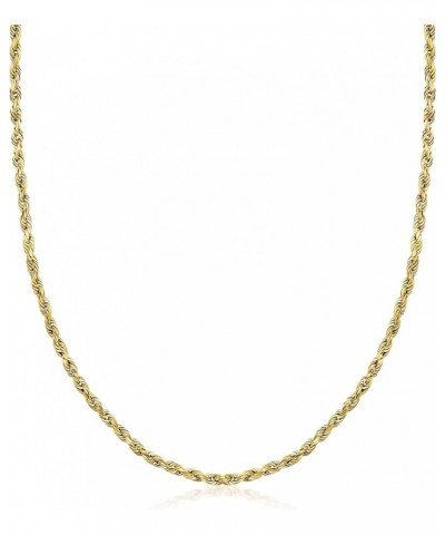 14K Yellow Gold 1.5MM, 2MM, 2.5MM, 3MM, 4MM, or 5MM Diamond Cut Rope Chain Necklace - Sizes 16" -30 22 2.5MM $60.06 Necklaces