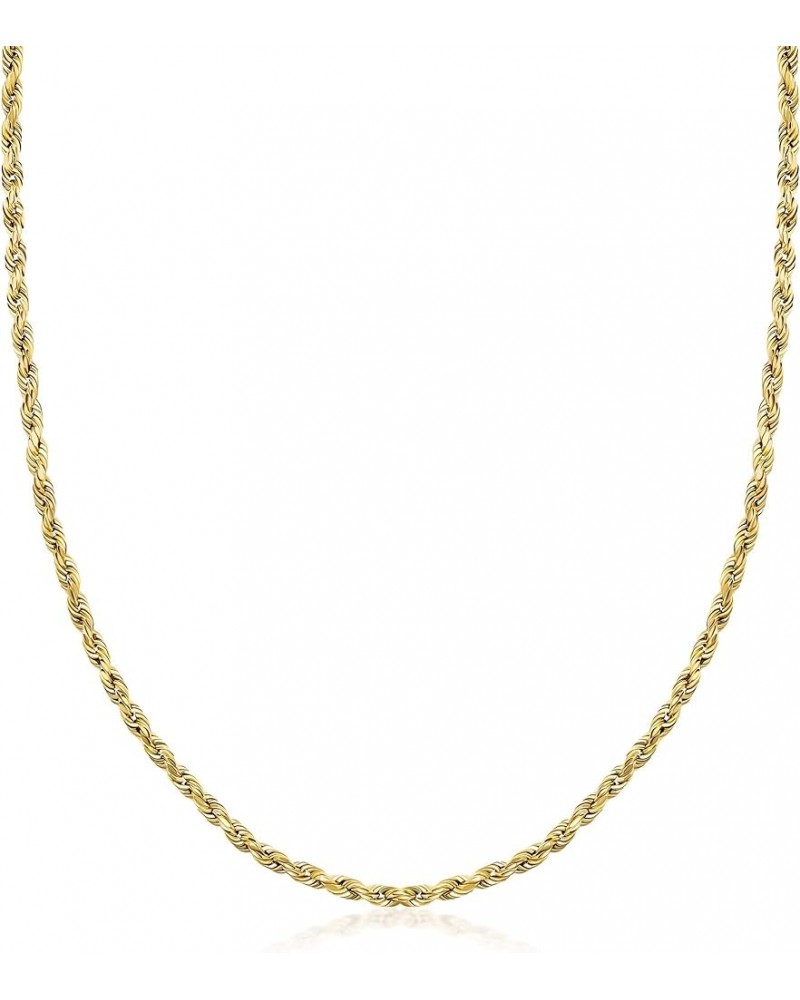 14K Yellow Gold 1.5MM, 2MM, 2.5MM, 3MM, 4MM, or 5MM Diamond Cut Rope Chain Necklace - Sizes 16" -30 22 2.5MM $60.06 Necklaces