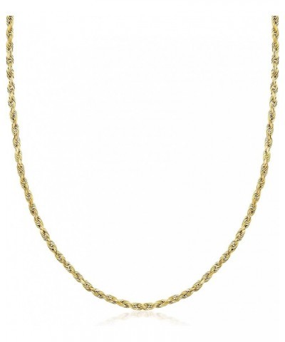 14K Yellow Gold 1.5MM, 2MM, 2.5MM, 3MM, 4MM, or 5MM Diamond Cut Rope Chain Necklace - Sizes 16" -30 22 2.5MM $60.06 Necklaces