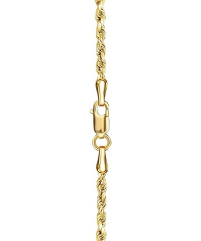 14K Yellow Gold 1.5MM, 2MM, 2.5MM, 3MM, 4MM, or 5MM Diamond Cut Rope Chain Necklace - Sizes 16" -30 22 2.5MM $60.06 Necklaces