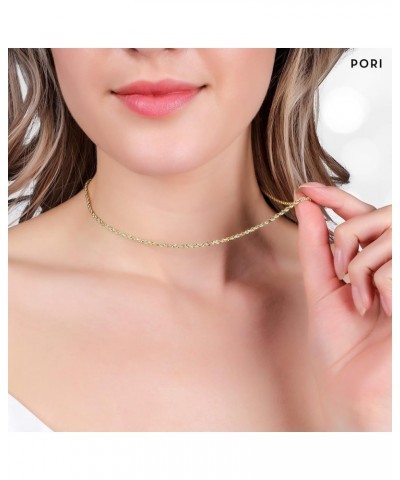 14K Yellow Gold 1.5MM, 2MM, 2.5MM, 3MM, 4MM, or 5MM Diamond Cut Rope Chain Necklace - Sizes 16" -30 22 2.5MM $60.06 Necklaces