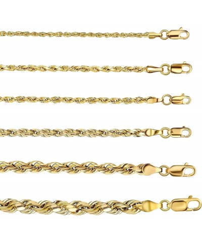 14K Yellow Gold 1.5MM, 2MM, 2.5MM, 3MM, 4MM, or 5MM Diamond Cut Rope Chain Necklace - Sizes 16" -30 22 2.5MM $60.06 Necklaces