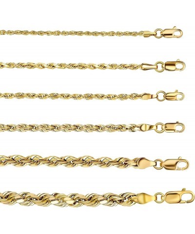 14K Yellow Gold 1.5MM, 2MM, 2.5MM, 3MM, 4MM, or 5MM Diamond Cut Rope Chain Necklace - Sizes 16" -30 22 2.5MM $60.06 Necklaces