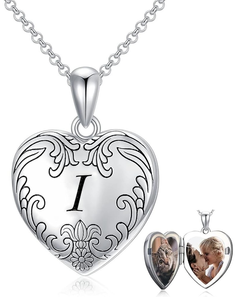 10K 14K 18K Solid White Gold/Plated Gold Locket Cameo Initial Heart Locket Necklace That Holds Pictures Personalized Photo Lo...