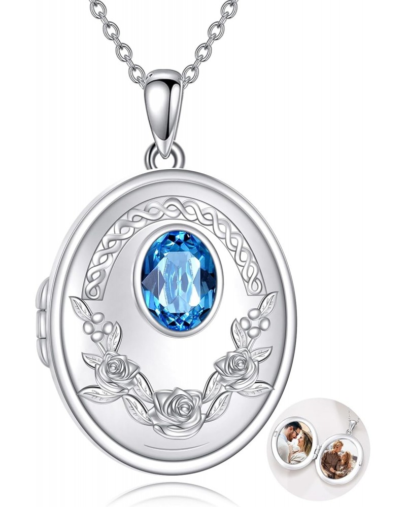 Photo Locket Necklace Sterling Silver Picture Pendant Jewelry Gift for Women Girls $34.79 Necklaces