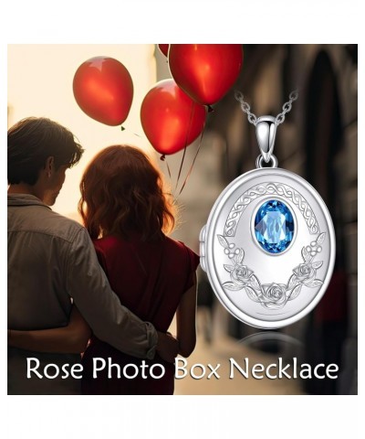 Photo Locket Necklace Sterling Silver Picture Pendant Jewelry Gift for Women Girls $34.79 Necklaces