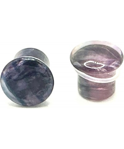 Pair of Rainbow Fluorite Single Flare Stone Ear Plugs Silicone O-Ring Expander Gauges 0ga - 1 inch E618 1/2 Inch(12mm) $13.68...