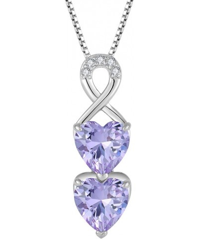 Infinity Heart Birthstone Pendant Necklace 925 Sterling Silver Jewelry Gift for Women Alexandrite $31.34 Necklaces