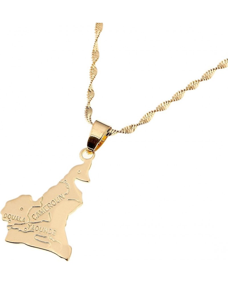 Cameroon Map Flag Pendant Necklace Chain Women Men Africa Jewelry Cameroun Necklaces $7.75 Pendants