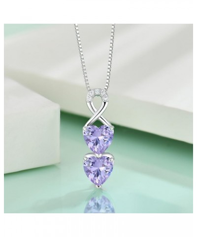 Infinity Heart Birthstone Pendant Necklace 925 Sterling Silver Jewelry Gift for Women Alexandrite $31.34 Necklaces