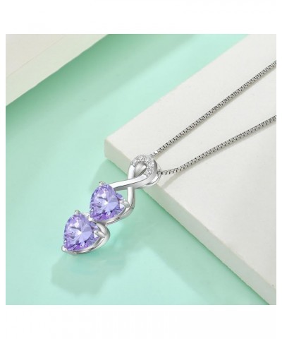 Infinity Heart Birthstone Pendant Necklace 925 Sterling Silver Jewelry Gift for Women Alexandrite $31.34 Necklaces