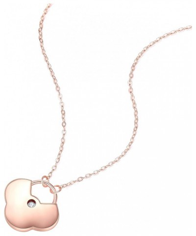 Four-clover shaped 18k rose gold plated S925 Shell necklace with a moissanite stone $14.44 Necklaces