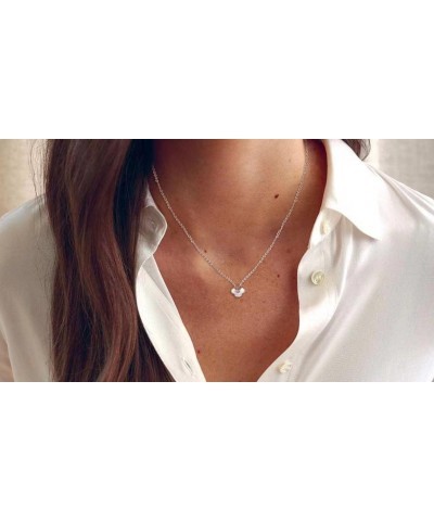 Four-clover shaped 18k rose gold plated S925 Shell necklace with a moissanite stone $14.44 Necklaces