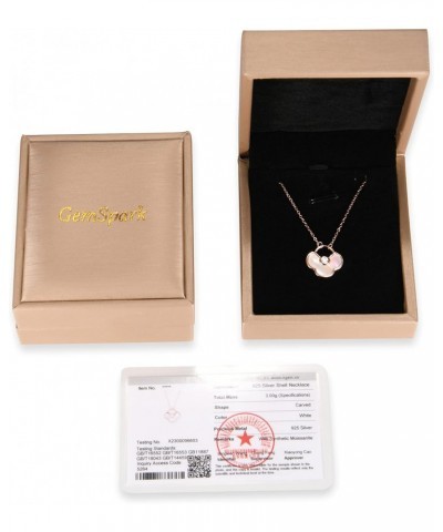 Four-clover shaped 18k rose gold plated S925 Shell necklace with a moissanite stone $14.44 Necklaces