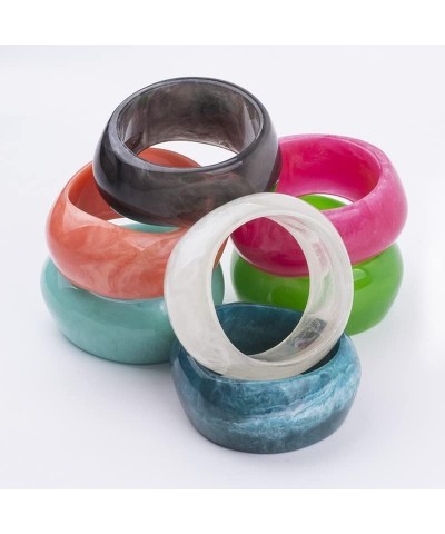 Acrylic Colorful Resin Geometric Simple Open Bracelet Transparent Wide Cuff Bangle White $7.13 Bracelets