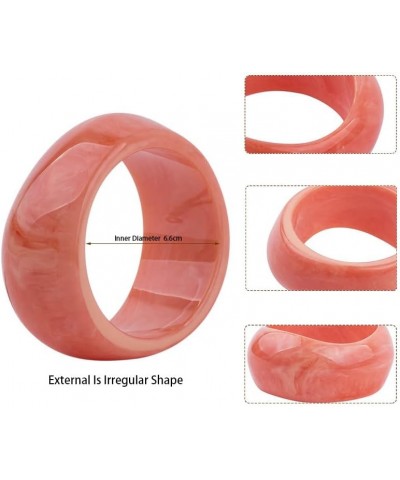 Acrylic Colorful Resin Geometric Simple Open Bracelet Transparent Wide Cuff Bangle White $7.13 Bracelets