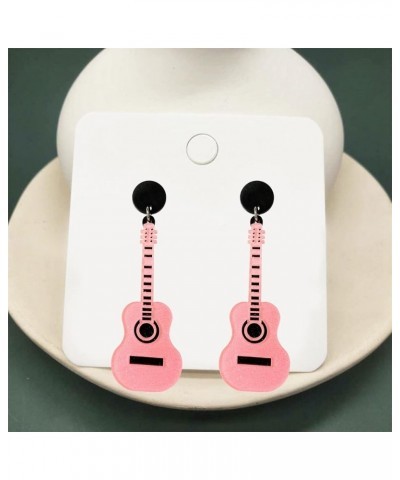 Cute Funny Lightweight Acrylic Instrument Music Bass Electric Guitar Dangle Drop Earrings for Women Girls Music Lovers Statem...